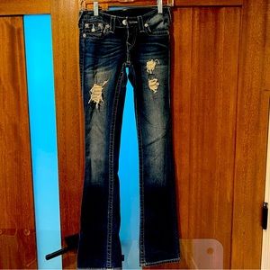 True religion bootcut light distressing cute bling underneath distressing!